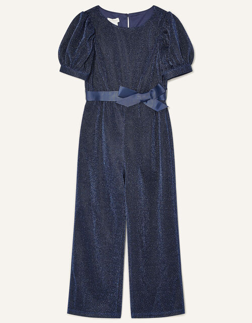 Erin Sparkle Puff Sleeve Jumpsuit, Blue (NAVY), large