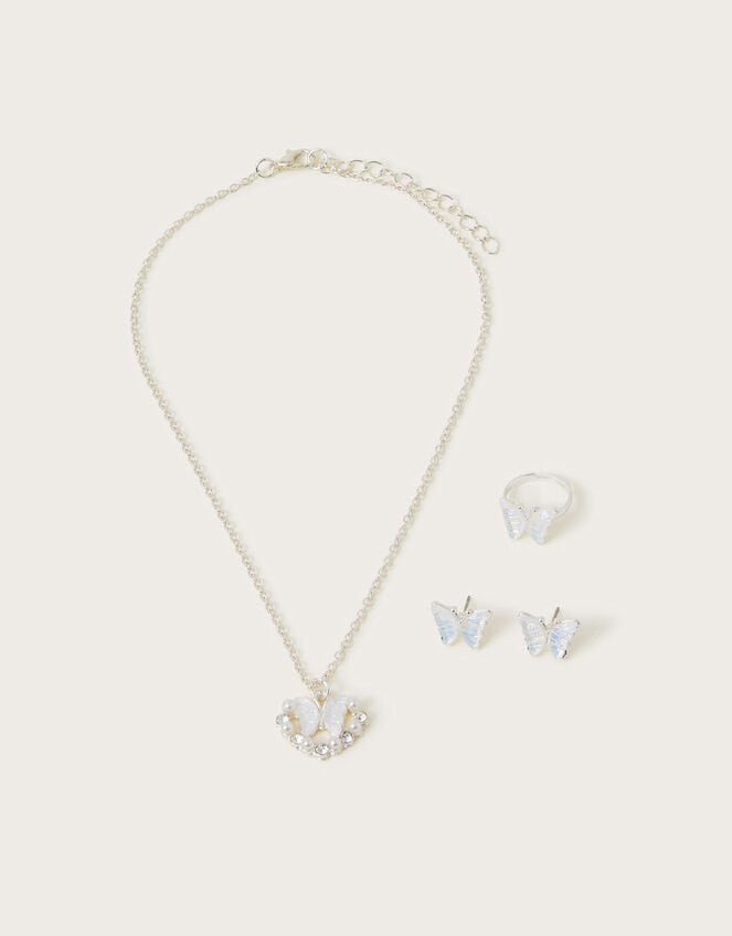 Butterfly Heart Jewellery Set, Ivory (IVORY), large