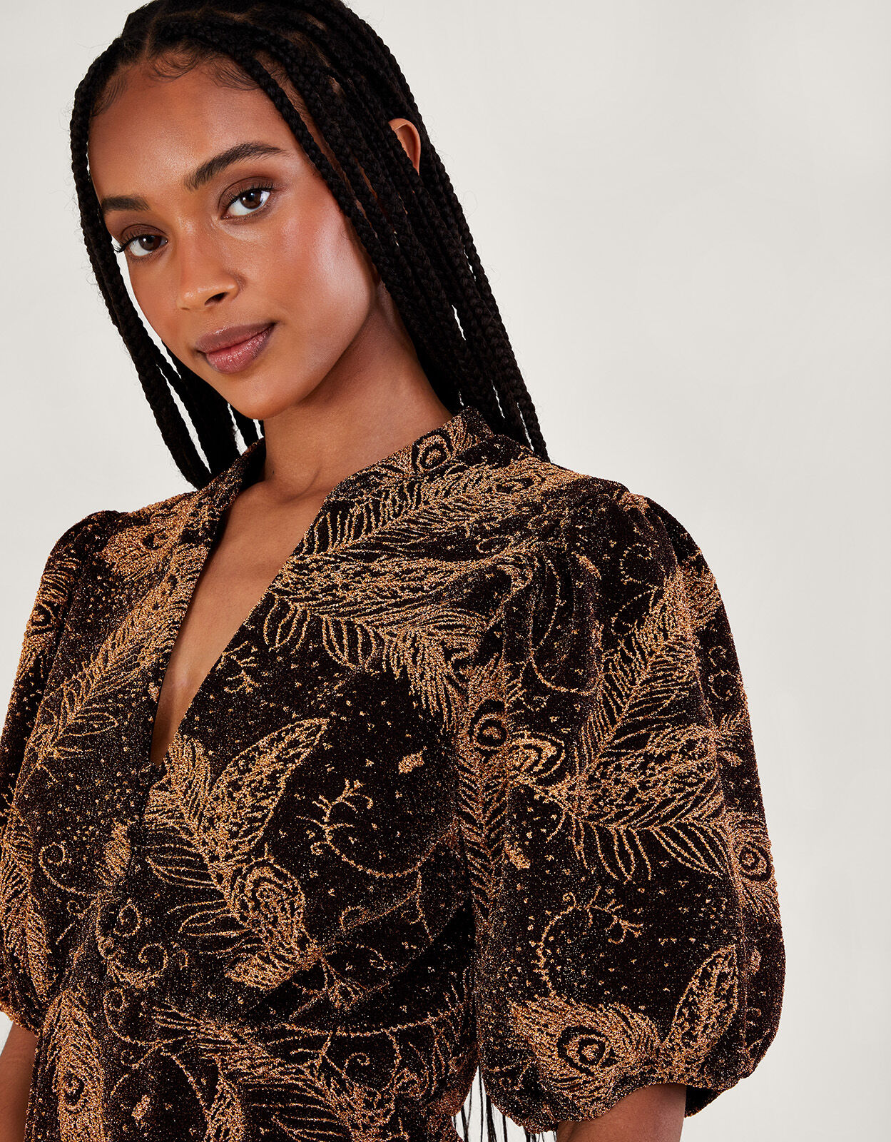 Freda Velvet Midi Dress Black