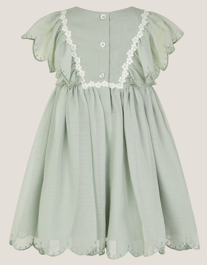Baby Summer Scallop Dress, Green (SAGE), large