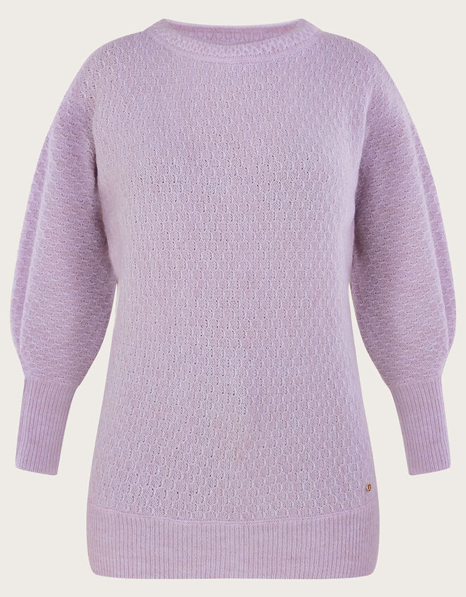Supersoft Stitch Jumper with Recycled Polyester , Purple (LILAC), large