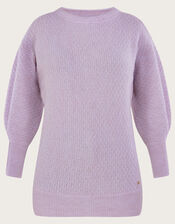 Supersoft Stitch Jumper with Recycled Polyester , Purple (LILAC), large