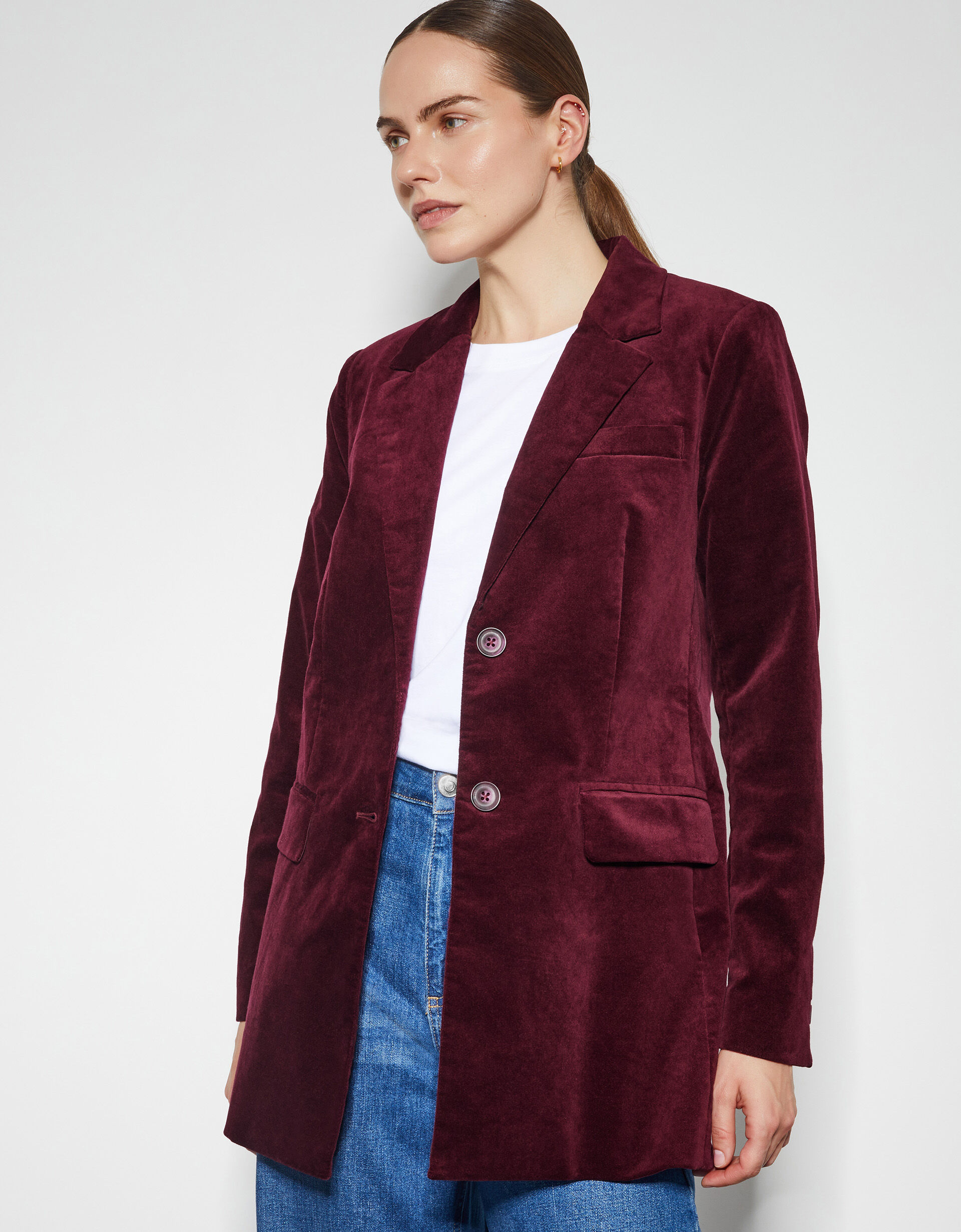 Monsoon red velvet jacket online