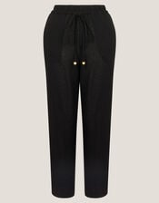 Penina Drawstring Wide-Leg Trousers, Black (BLACK), large