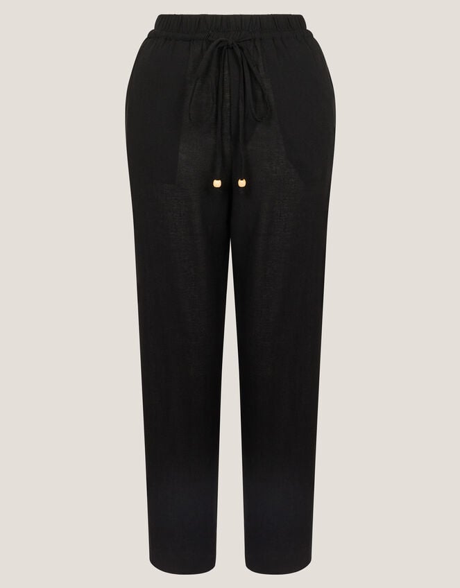 Penina Drawstring Wide-Leg Trousers, Black (BLACK), large