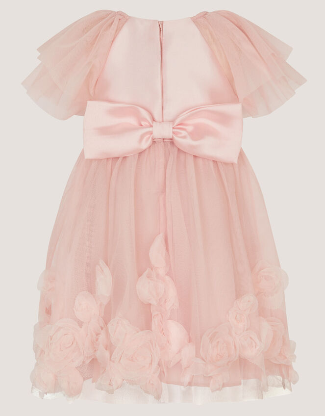 Baby Eden Appliqu&eacute; Rose Tulle Dress, Pink (PINK), large