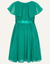Sequin Cape Sleeve Dress, Green (GREEN), large