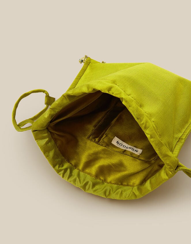 Efie Bead Trim Drawstring Bag, , large
