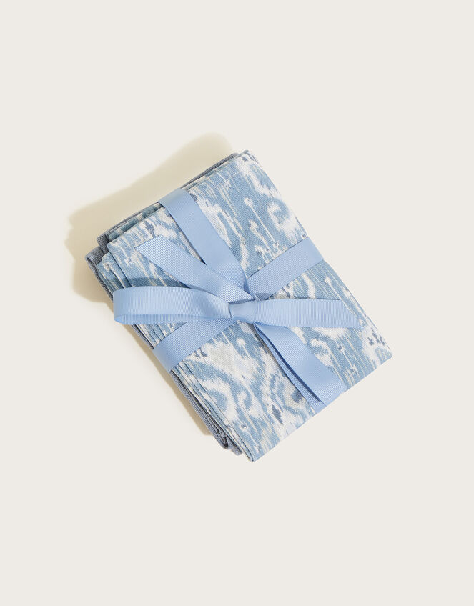 Ikat Print Tea Towel Twinset, Blue (BLUE), large