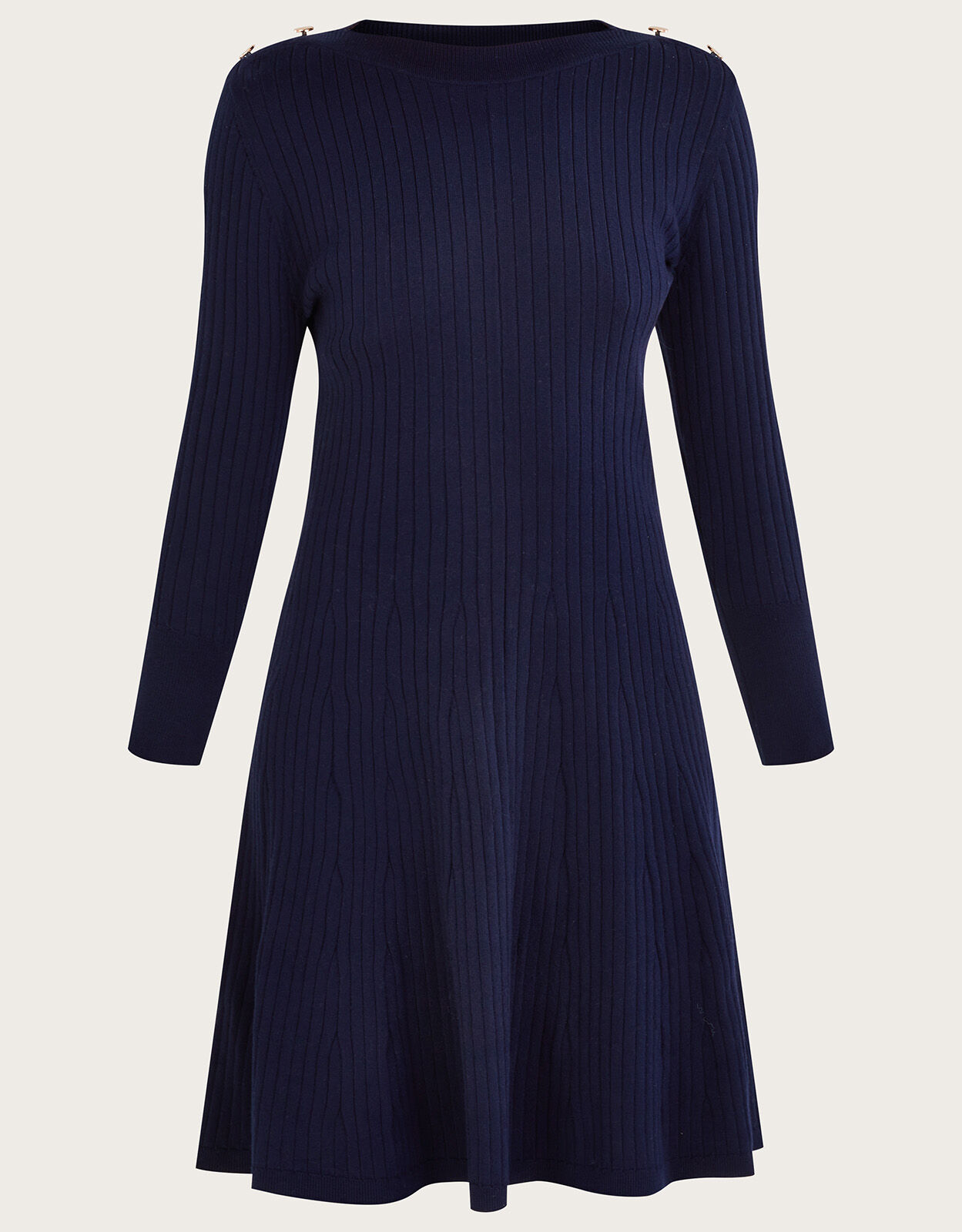 Ribbed fit top and flare dress