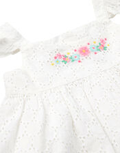 Newborn Baby Rosie Broderie Set in Pure Cotton, Ivory (IVORY), large