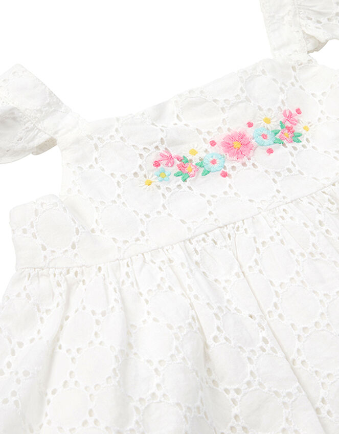 Newborn Baby Rosie Broderie Set in Pure Cotton, Ivory (IVORY), large