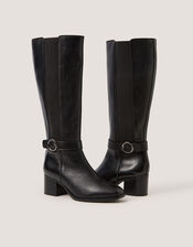Tori Leather Knee High Boots, Black (BLACK), large
