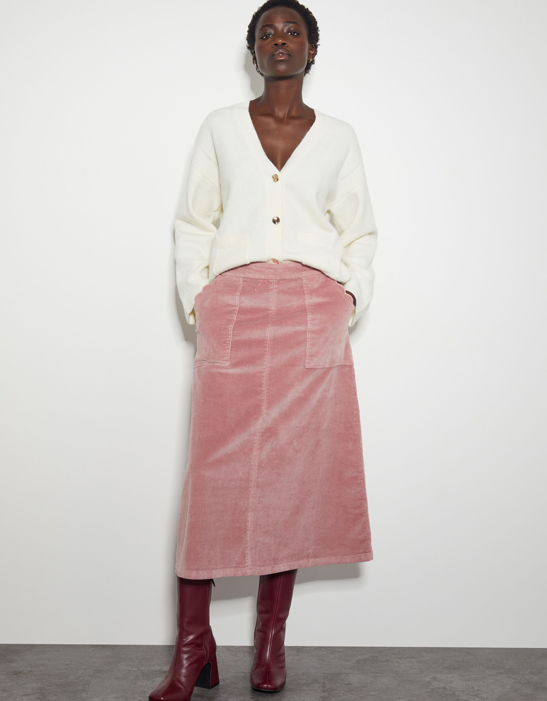 Pink midi skirt 30 online