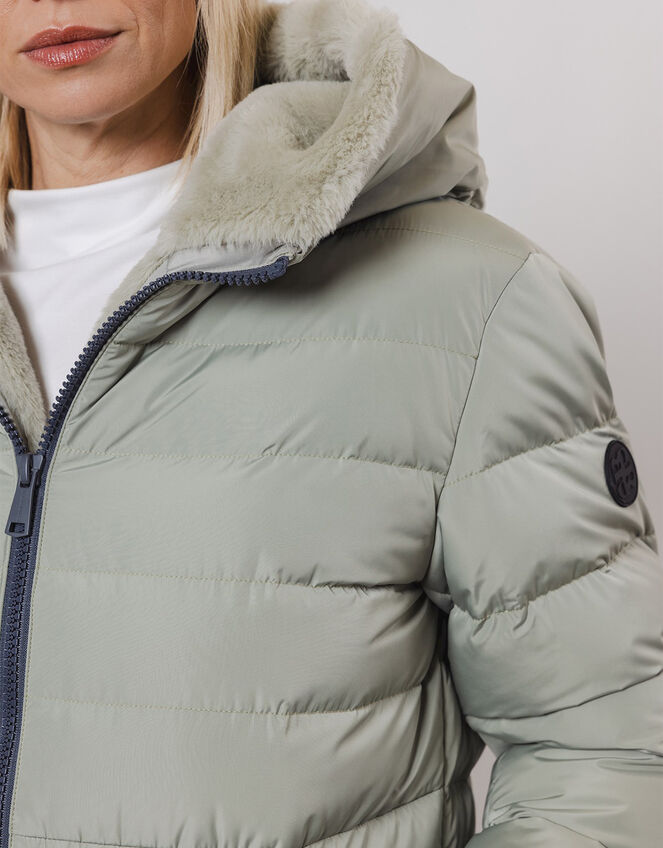 Rino and Pelle Longline Padded Coat, Green (PALE GREEN), large