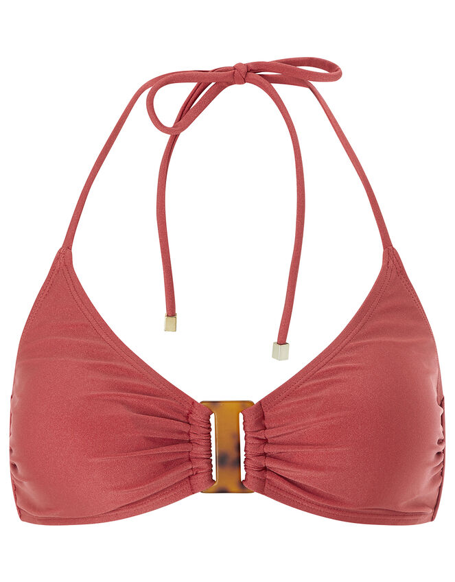 Nicole Shimmer Bikini Top , Orange (CORAL), large