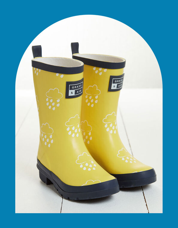 Grass and Air Junior Colour-Revealing Wellies, Yellow (YELLOW), large