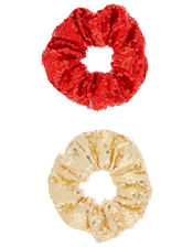 Sequin Hair Scrunchie Set, , large