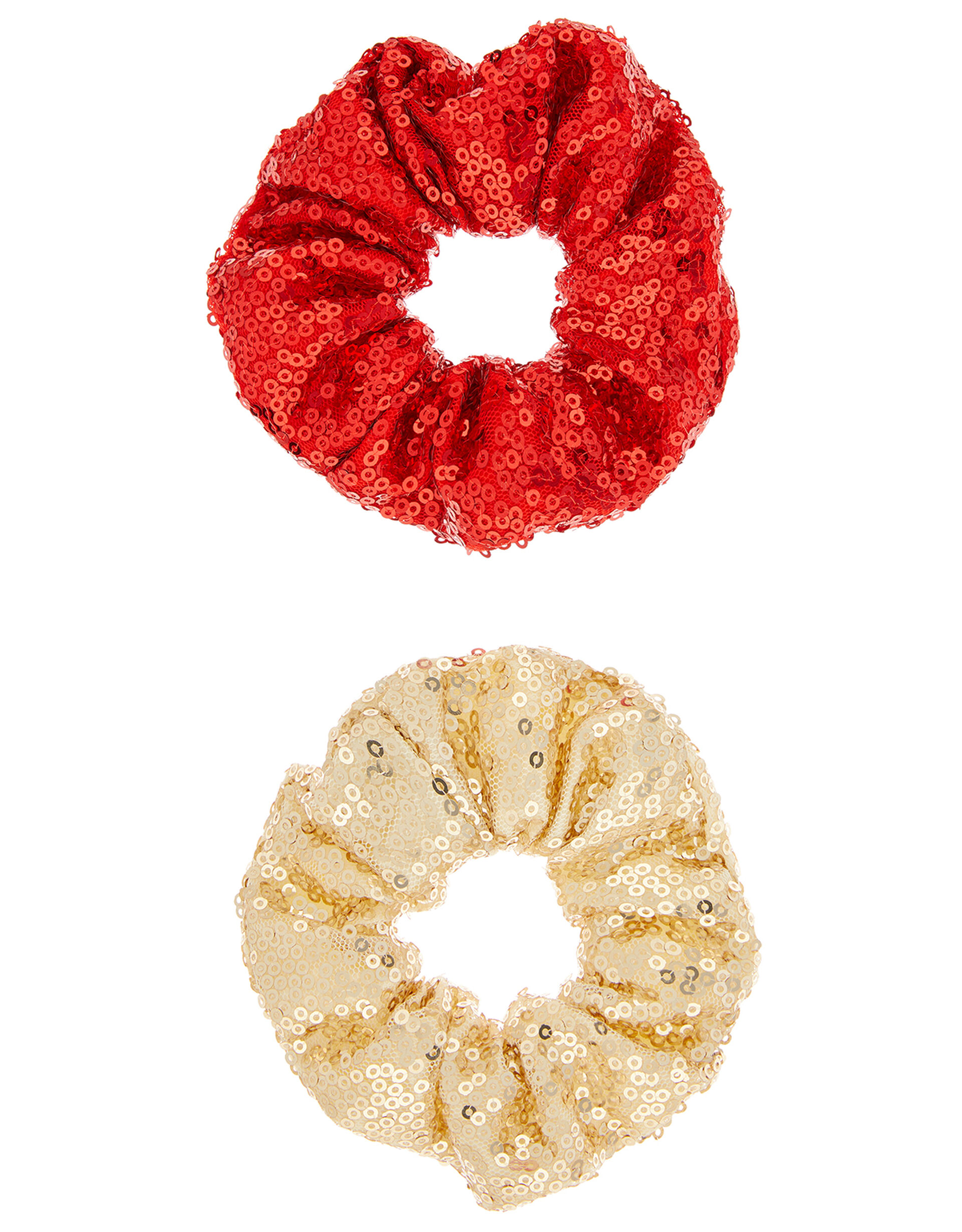 Sequin Hair Scrunchie Set, , large