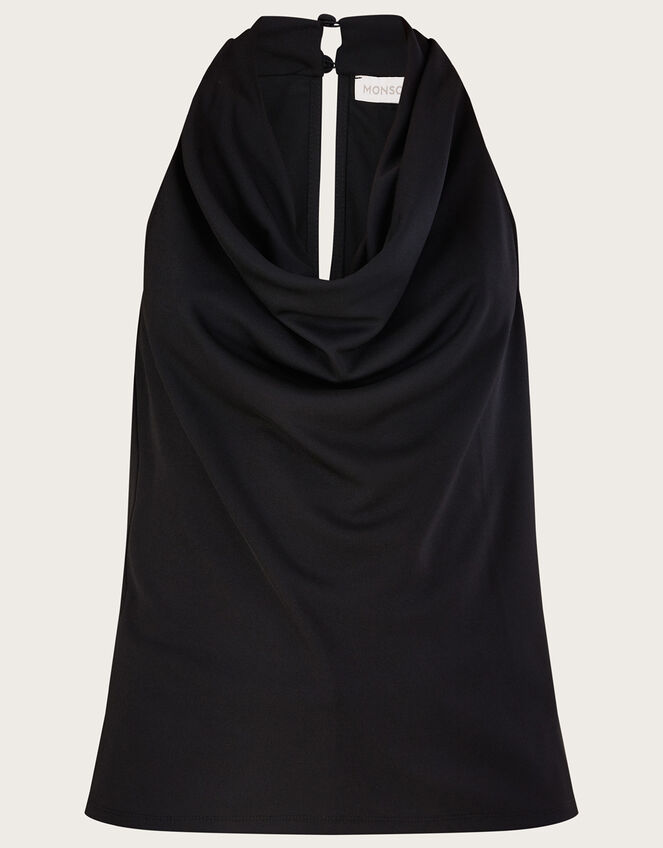 Crepe Cowl Neck Sleeveless Jersey Top Black | Blouses & Shirts ...