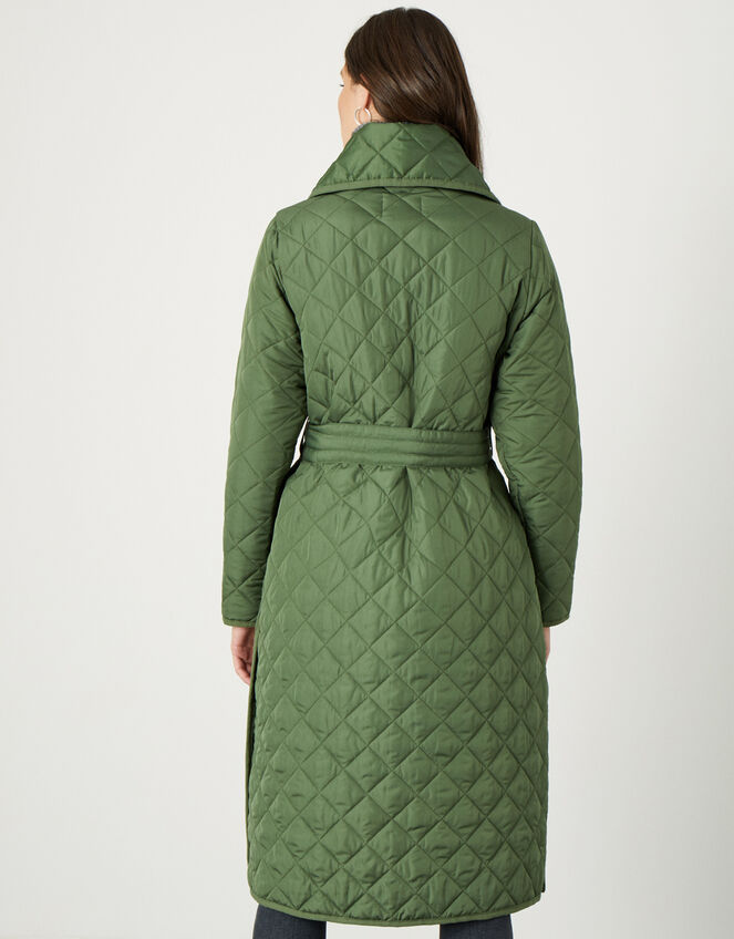 Stella Quilted Padded Coat in Recycled Polyester Green | Women's Coats ...