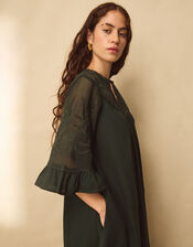 East Theia Embroidered Lace Maxi Dress, Green (DARK GREEN), large