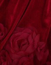 Baby Adelyn Rose Appliqu&eacute; Velvet Party Dress, Red (RED), large