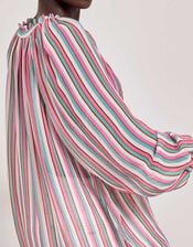 East Shania Sheer Stripe Blouse, Multi (MULTI), large