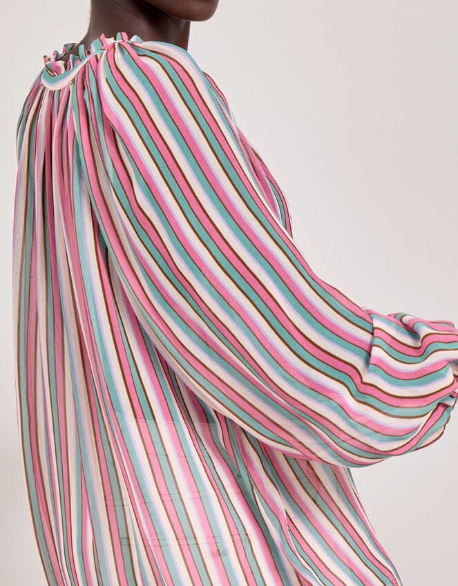 East Shania Sheer Stripe Blouse, Multi (MULTI), large