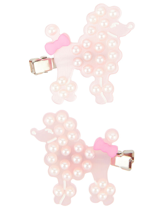 Patrica Poodle Pearl Hair Clips, , large