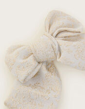 Jacquard Bow Hair Clip, , large
