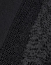 Crochet Kaftan Dress, Black (BLACK), large