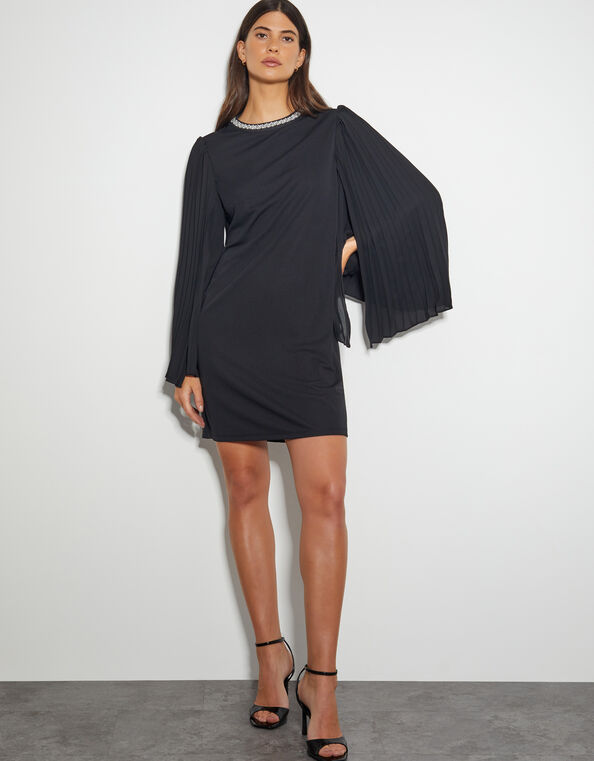Jaye Jewel Collar Tunic Dress, Black (BLACK), large