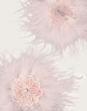 2-Pack Floral Fluffy Clips, , large