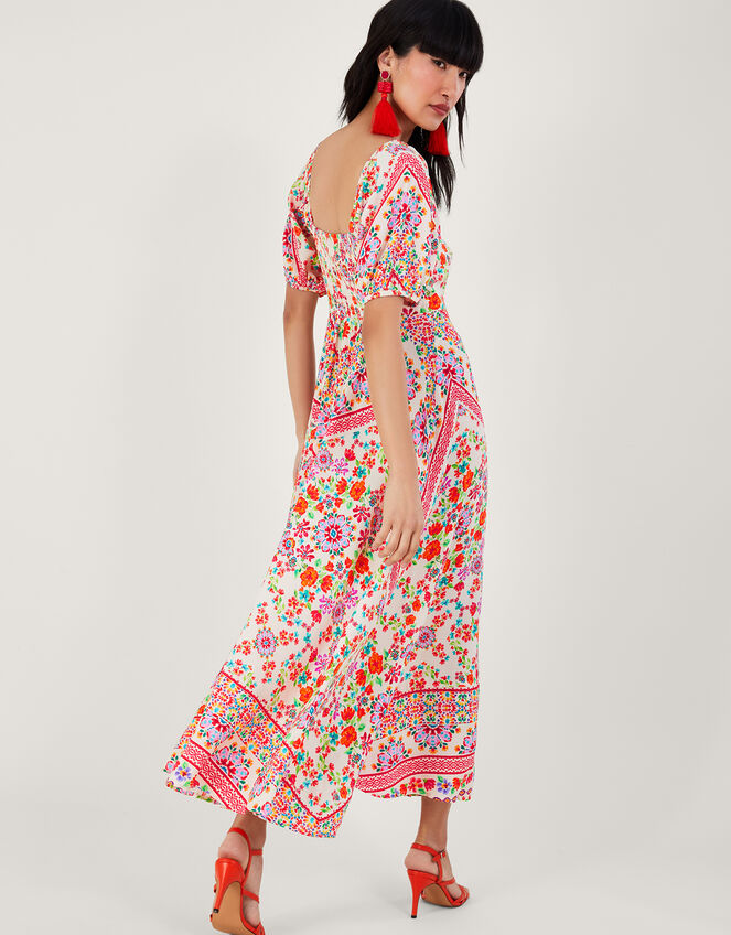 Julietta Floral Maxi Dress in Sustainable Viscose , Ivory (IVORY), large