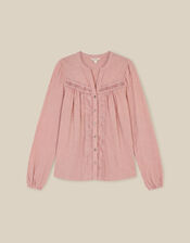 Jen Lace Jersey Blouse, Pink (BLUSH), large