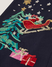 Christmas Kick Flare Leggings, Blue (NAVY), large