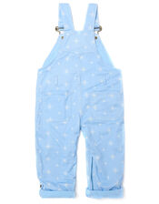 Dotty Dungarees Snowflake Print Dungarees, Blue (BLUE), large