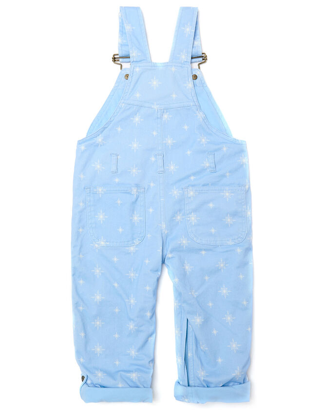 Dotty Dungarees Snowflake Print Dungarees, Blue (BLUE), large