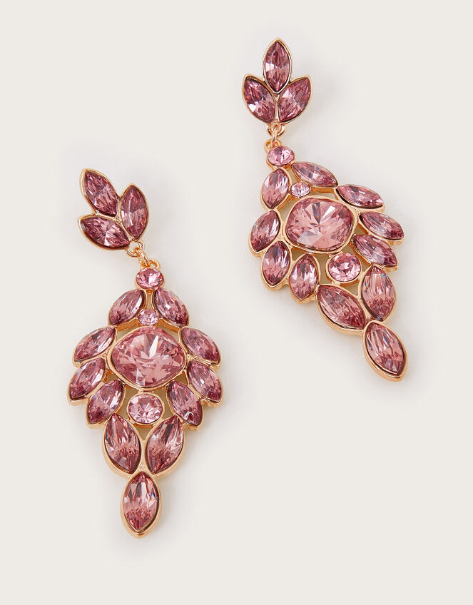 Gemstone Leaf Drop Earrings, , large
