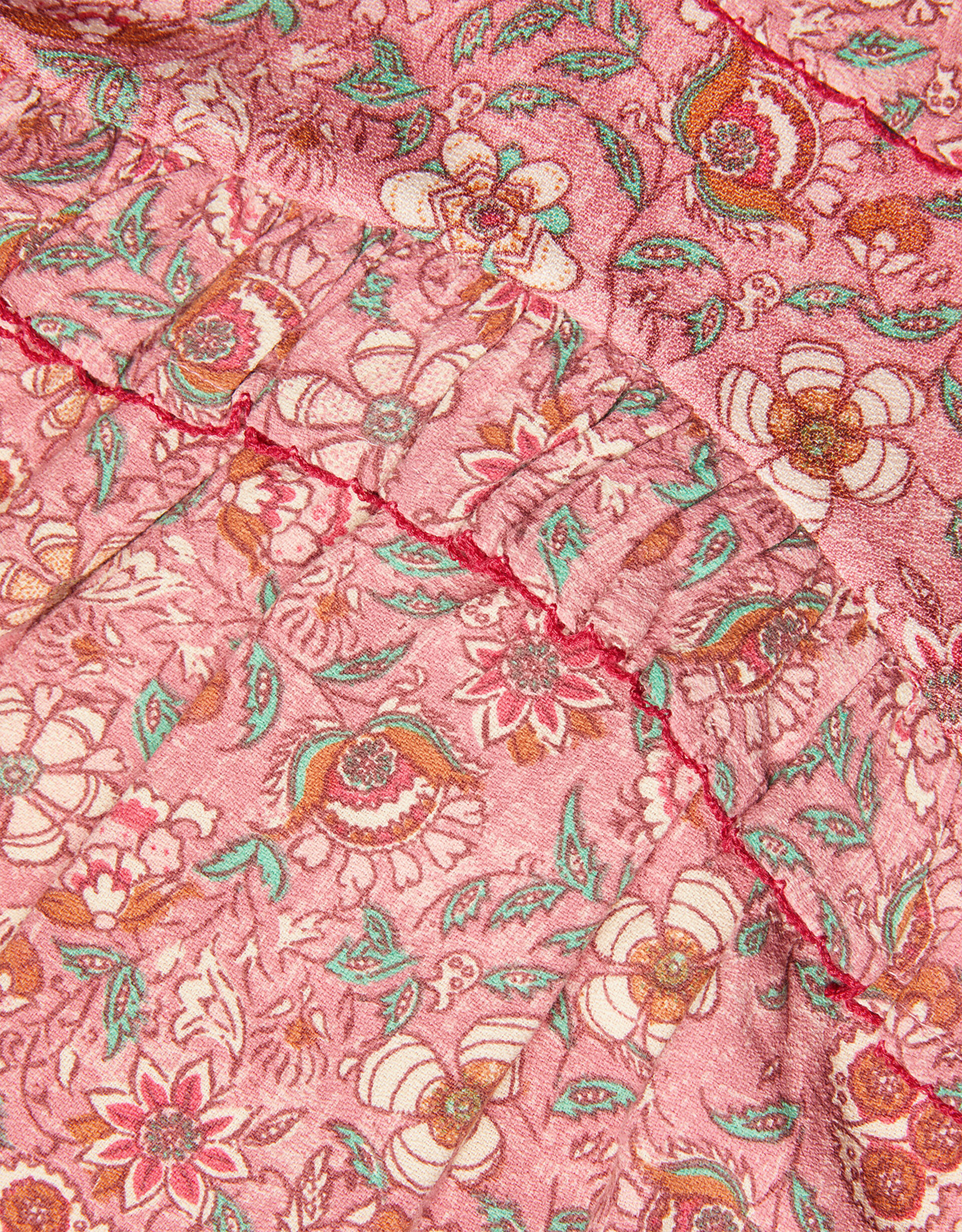 Newborn Baby Dress In Little Flower Printed Design Pink Color