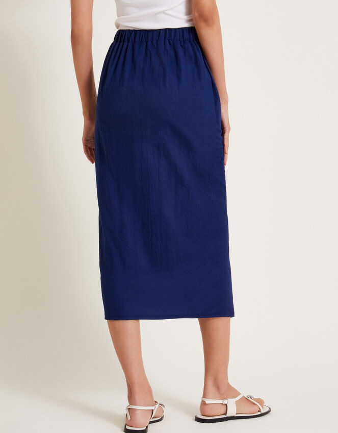 Winnie Wrap Midi Skirt, Blue (DARK BLUE), large