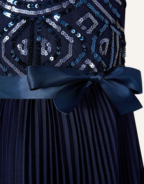 Nellie Geometric Sequin Dress, Blue (NAVY), large