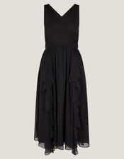 Clemmie Cut-Out Ruffle Prom Dress, Black (BLACK), large