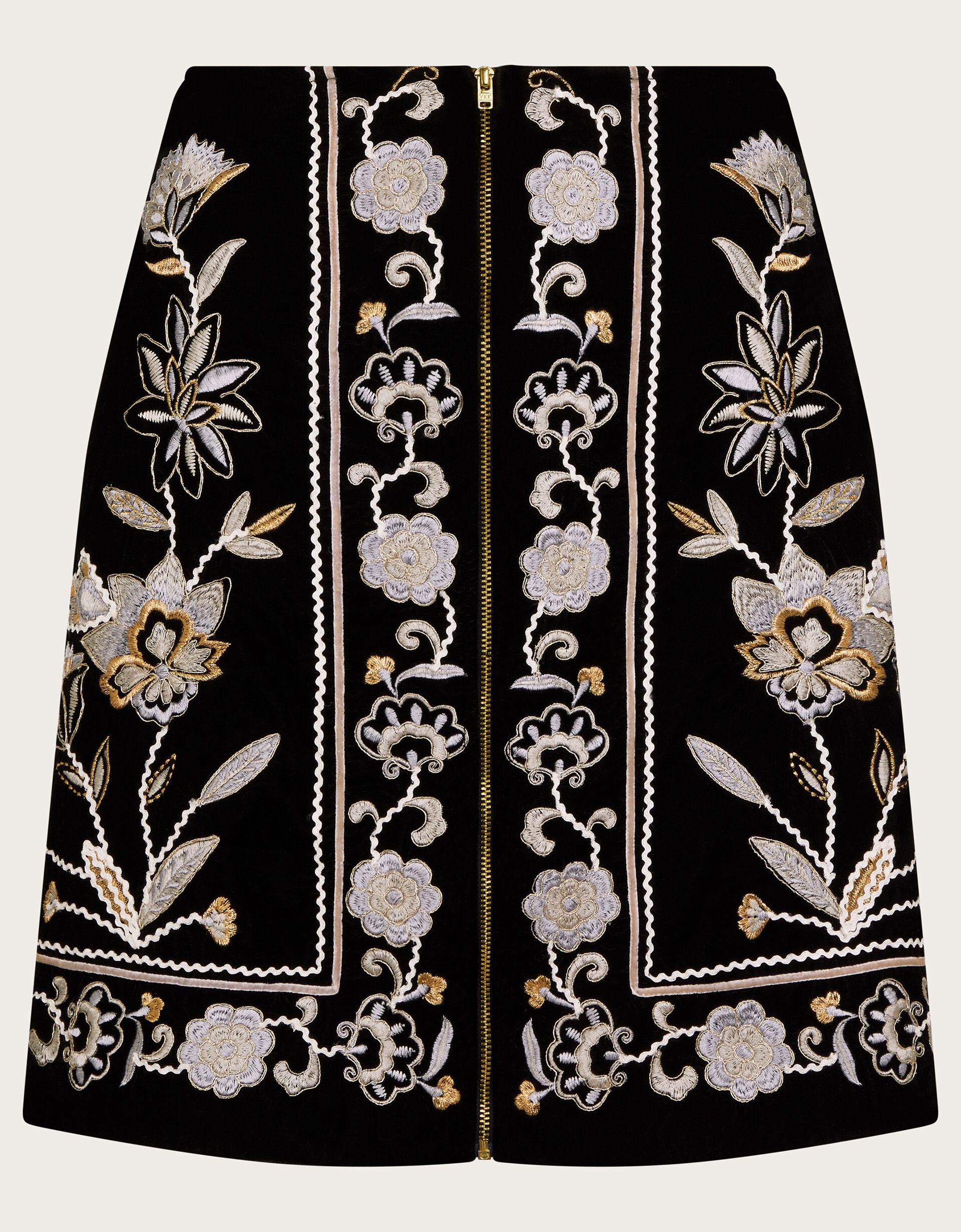 Black embroidered mini skirt shop