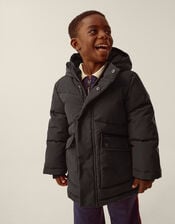 Water-Resistant Puffer Jacket, Black (BLACK), large