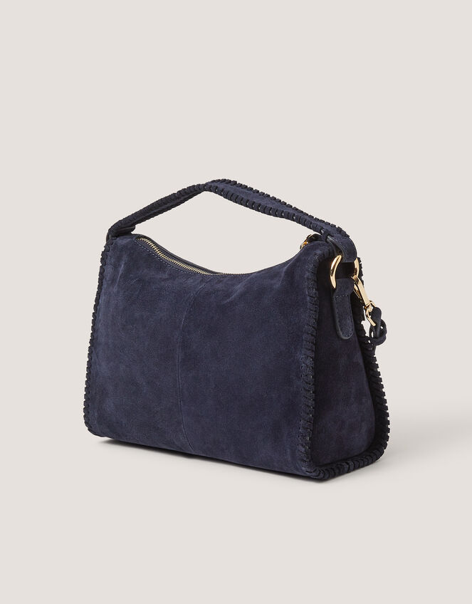 Della Suede Handbag, Blue (NAVY), large