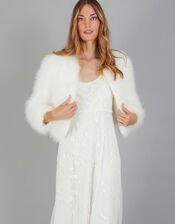 Frances Feather Bridal Jacket, Ivory (IVORY), large