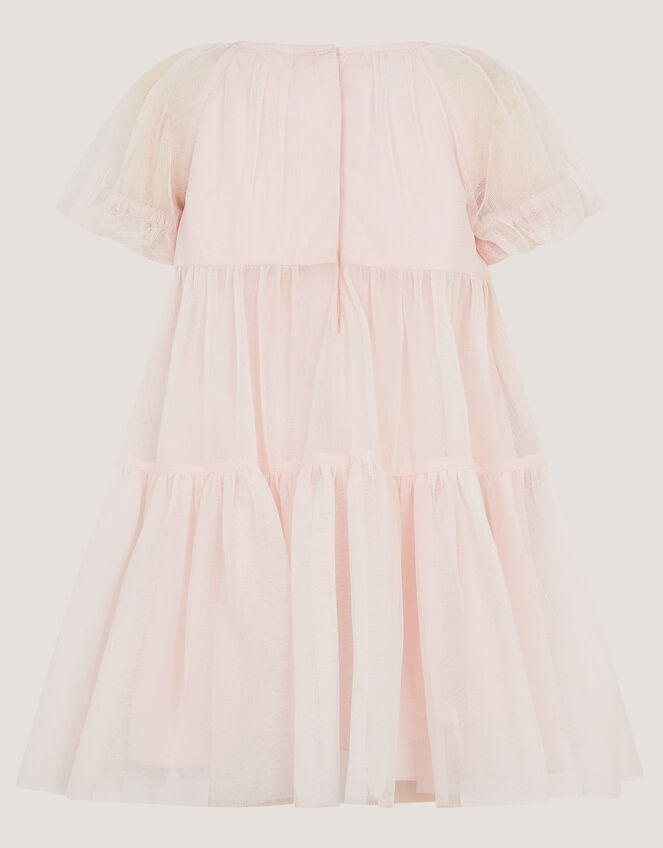Baby Leila Embroidered Tulle Party Dress, Pink (PALE PINK), large