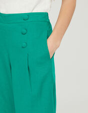 Eureka Culottes in Pure Linen, Green (GREEN), large